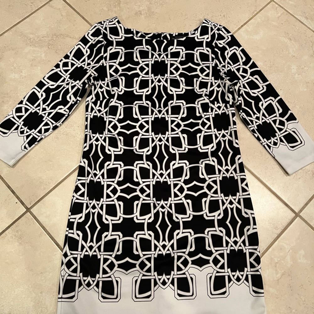 The Limited Black Ivory Celtic Mirror Image Stretch Sheath Dress size XS